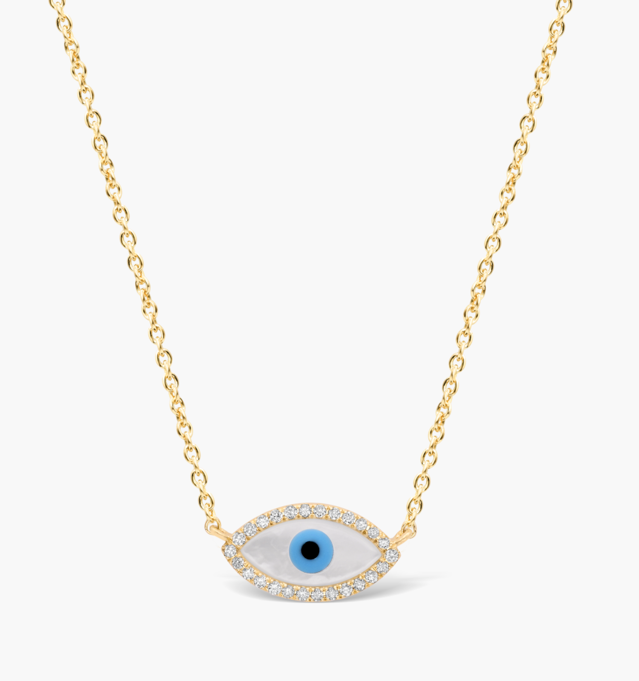 Classic Gold Diamante Evil Eye Necklace