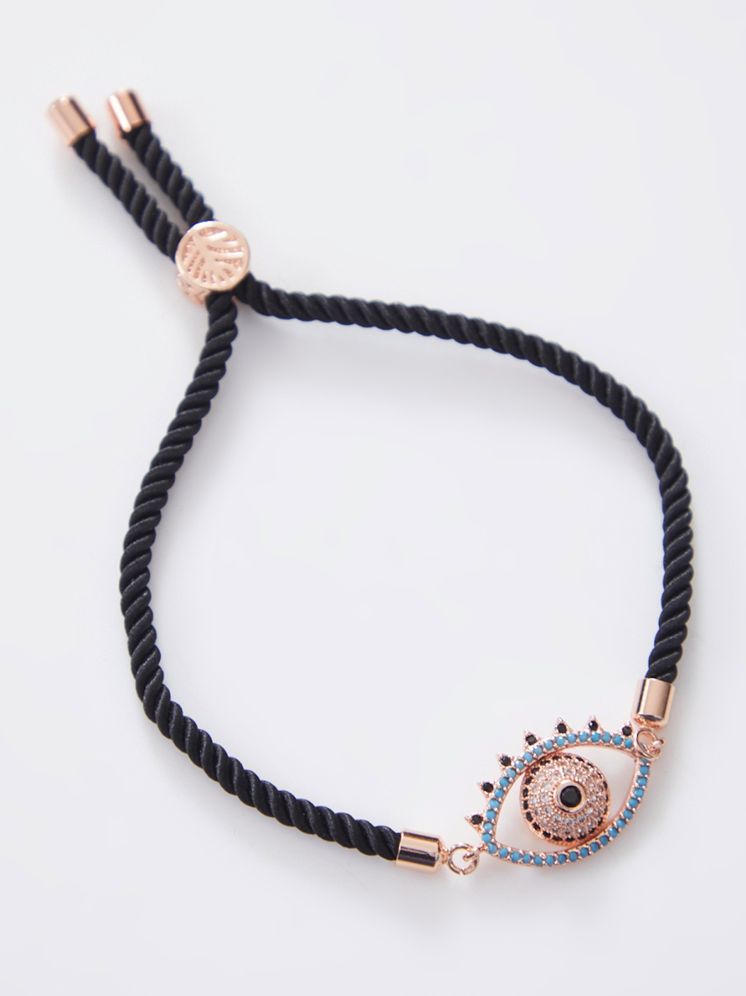 Rose Gold Classic Evil Eye Bracelet with Adjustable String