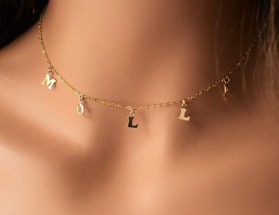 Personalized Gold Letter Necklace