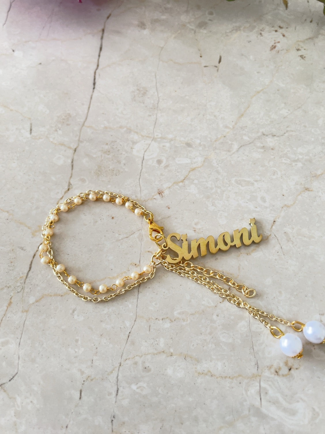 Personalised Pearl Beaded Lumba