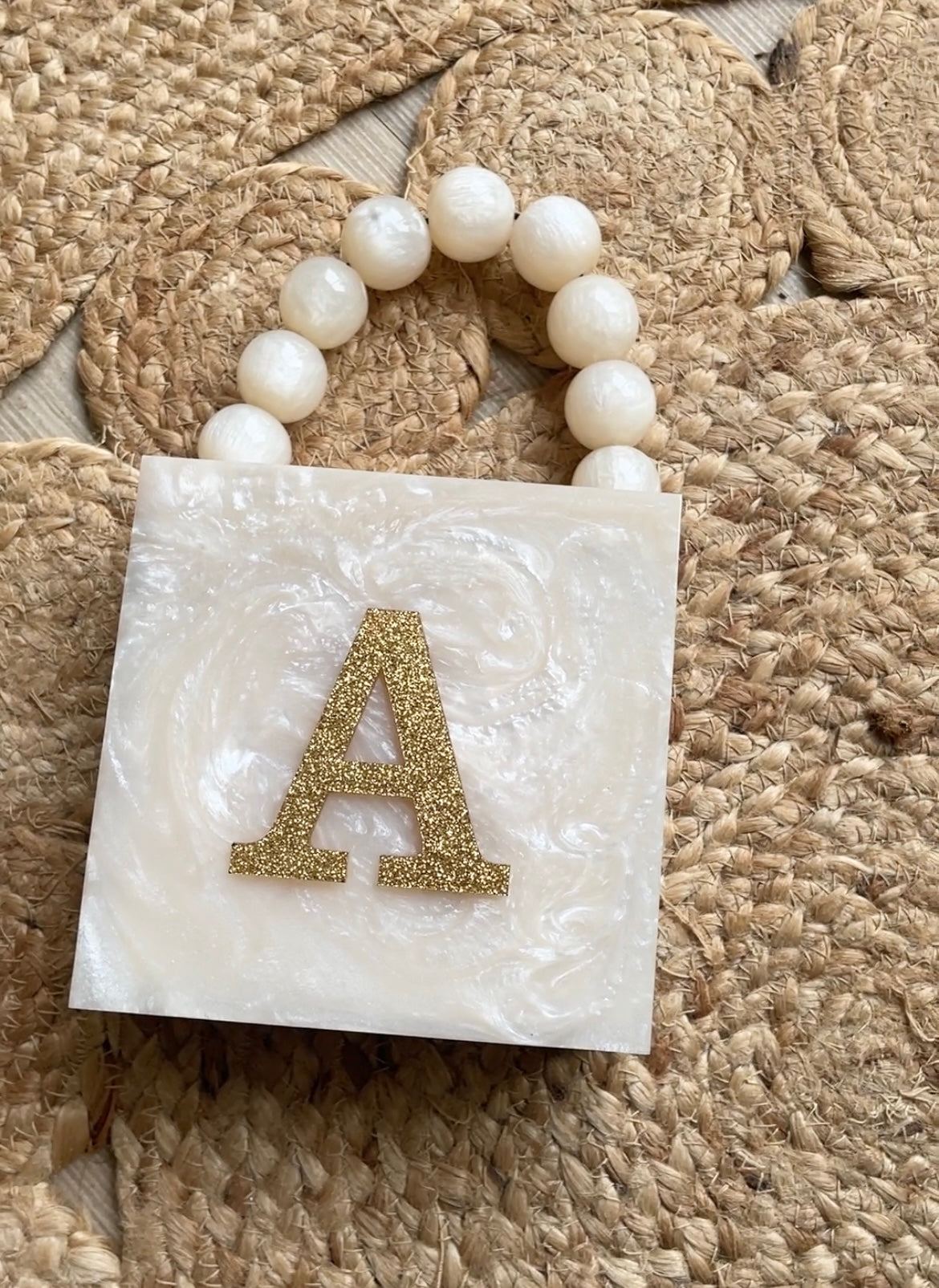 Personalised Alphabet Sparkling Gold Bag