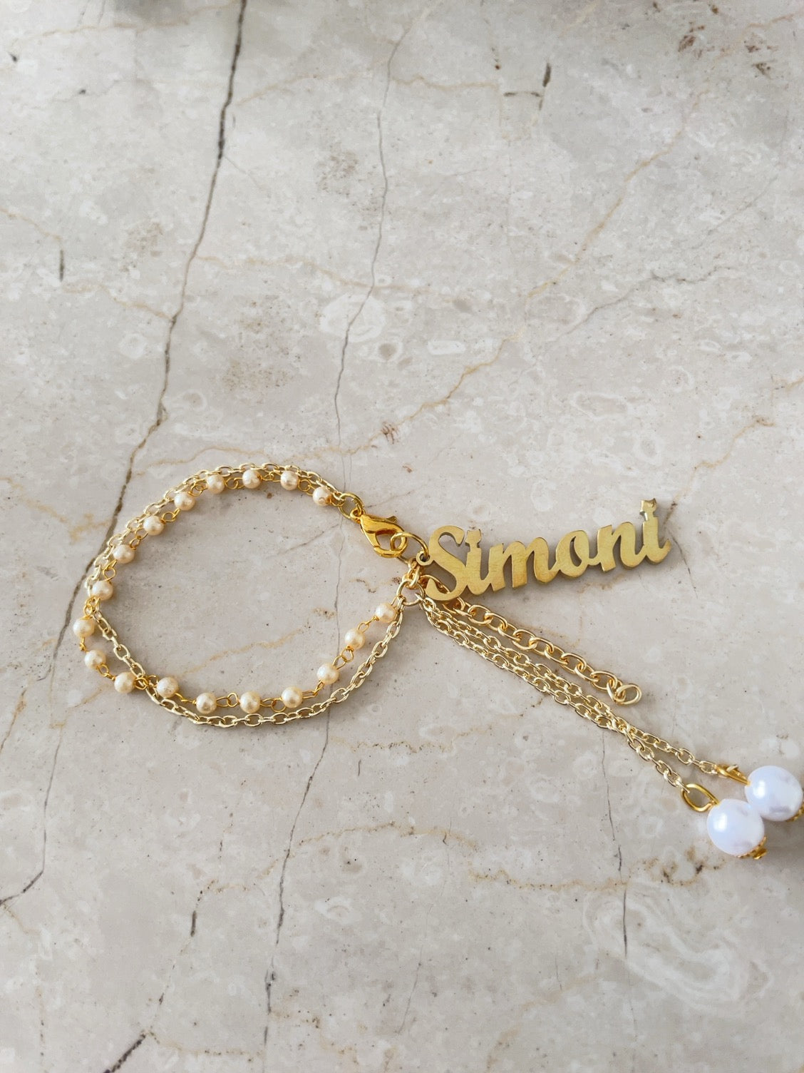 Personalised Pearl Beaded Lumba