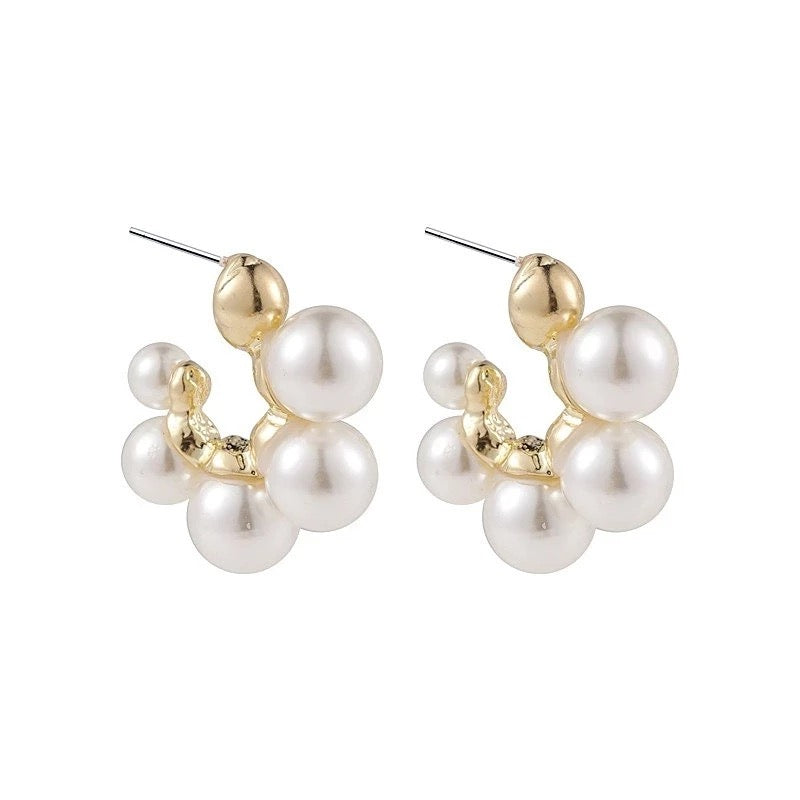 Ikasiya Baroque Pearl 18k Gold Plated Hoop Earrings