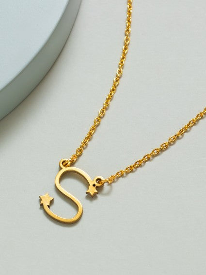 Personalized Star Gold Plated Letter Necklace