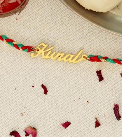 Gold Plated Customised Rakhi With Name